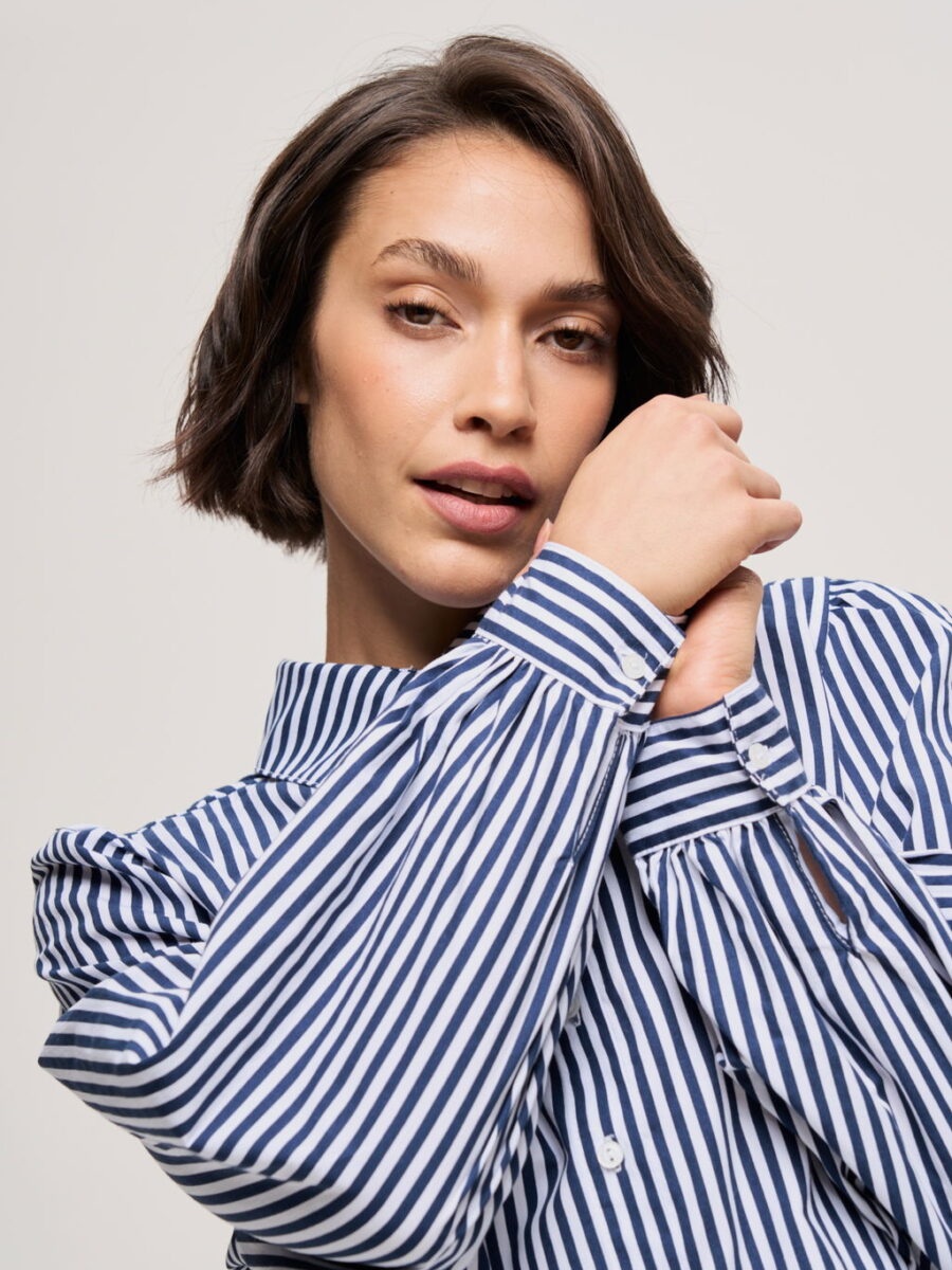 CAMISA RAYADA AZUL OSSIRA