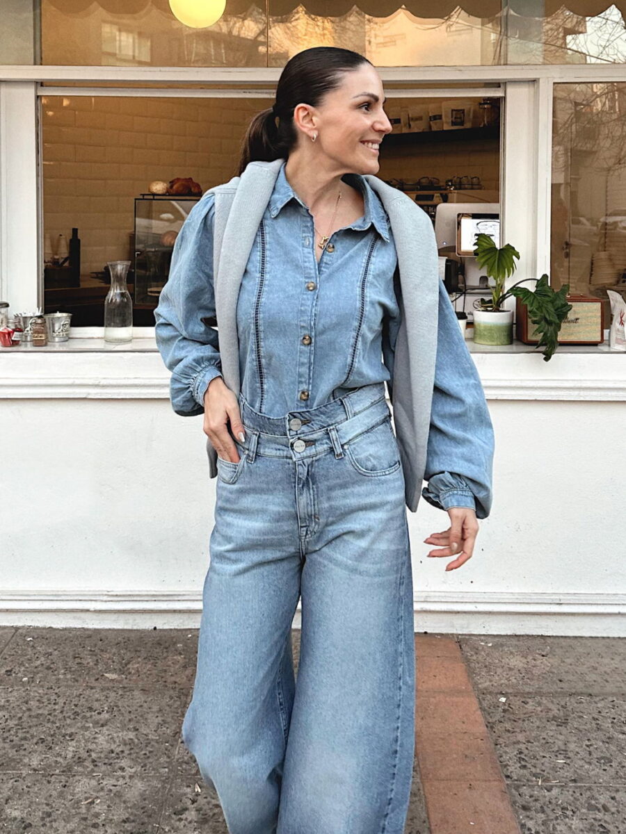 PANTALON DENIM DOBLE CINTURA OSSIRA