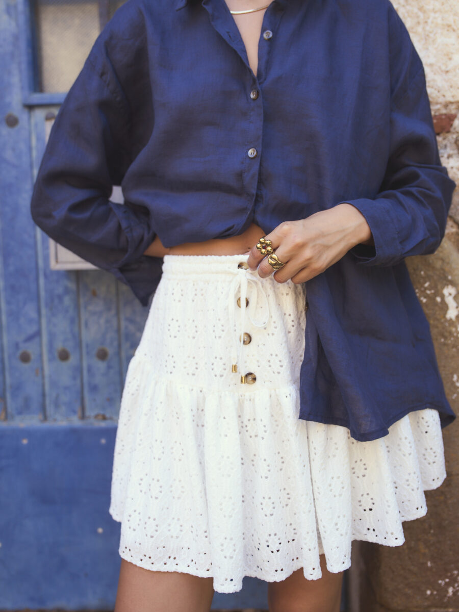 MINI DE BRODERIE CON VOLADO